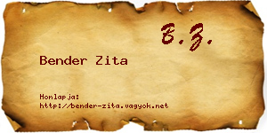 Bender Zita névjegykártya
