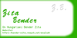 zita bender business card